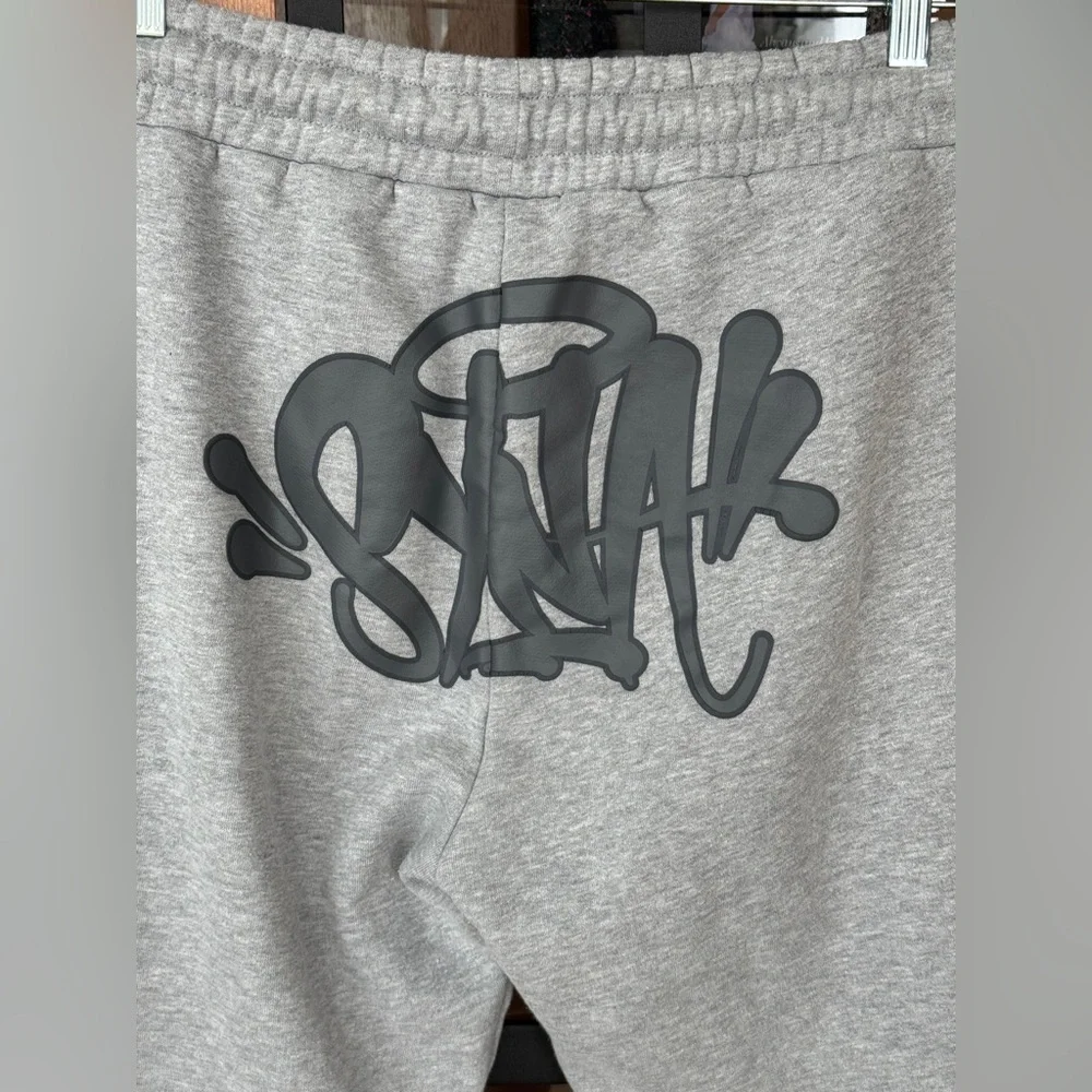 Syna World Logo joggers sweatpants tracksuit graffiti zipper drawstring